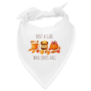 Nur ein Mädchen das Herbst liebt - Bandana - Weiß - Vorne