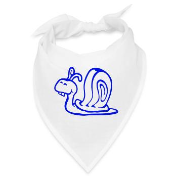 Schnecke Hasenzähne niedlich süß glücklich lustig - Bandana - Weiß - Vorne