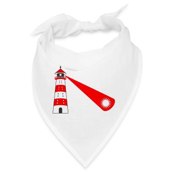Leuchtturm mit Lichtschein - Bandana - Weiß - Vorne