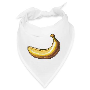 Pixelbanane Retro Pixelkunst - Bandana - Weiß - Vorne