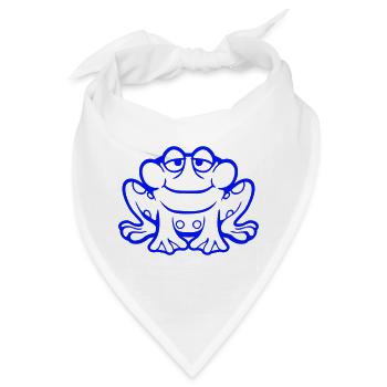 Frosch Kröte lächelt lustig sitzt Comic glücklich - Bandana - Weiß - Vorne