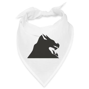 Drachenkopf Silhouette - Bandana - Weiß - Vorne