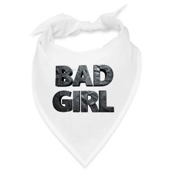 Bad Girl – Glatter Stein - Bandana - Weiß - Vorne