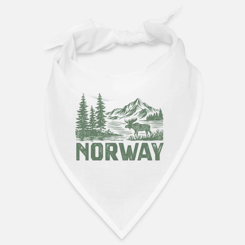 Paysage forestier norvégien avec orignal Bandana