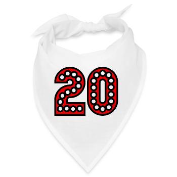 20. 20. JAHRESTAG. 20-JÄHRIGES JUBILÄUM. 20 JAHRE. - Bandana - Weiß - Vorne