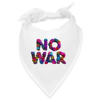 Blumenbuchstaben NO WAR, Kein Krieg - Bandana - Weiß - Vorne