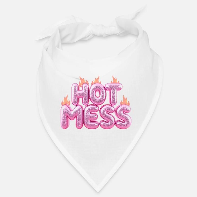 Hot Mess Pink 3D Bubble Typography Bandana