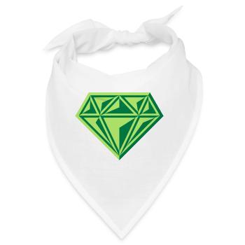 Diamant (Edelstein / Brillant / Symbol / Gre / 2C) - Bandana - Weiß - Vorne