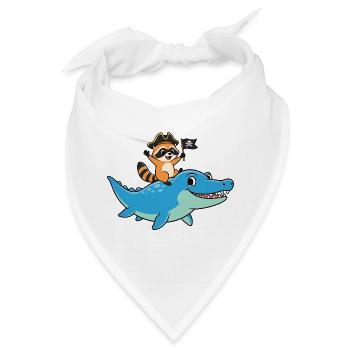 Nur ein Junge, der den Mosasaurus-Waschbären liebt - Bandana - Weiß - Vorne