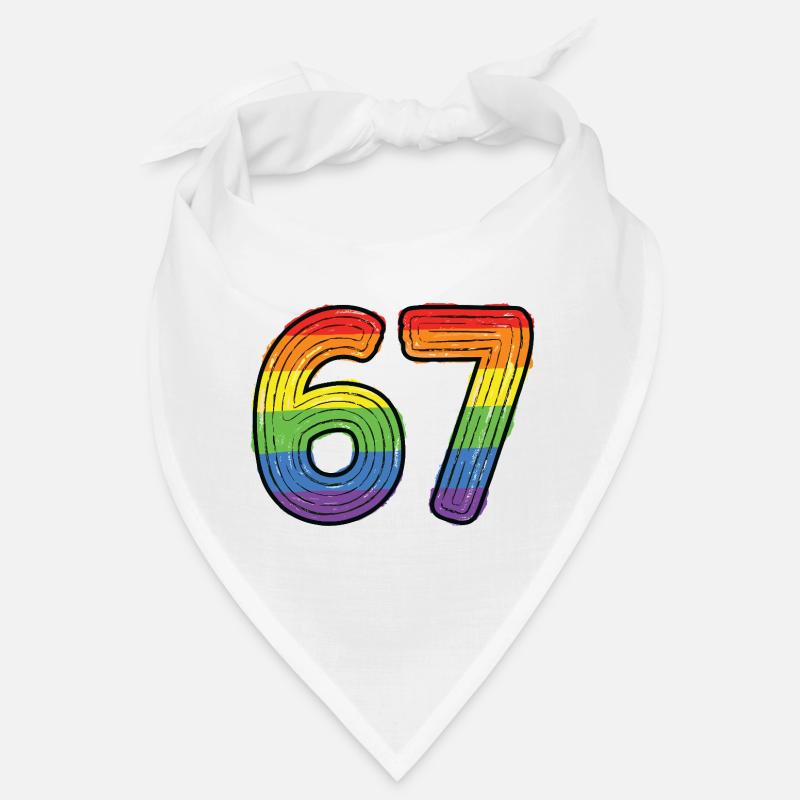 Rainbow 67 Bold Handdrawn Six Seven Digit Bandana