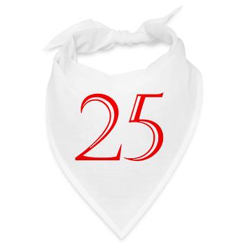 25. 25 JAHRE. 25. JUBILÄUM. 25 JAHRESJUBILÄUM. - Bandana - Weiß - Vorne