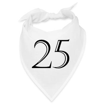 25. 25 JAHRE. 25. JUBILÄUM. 25 JAHRESJUBILÄUM. - Bandana - Weiß - Vorne