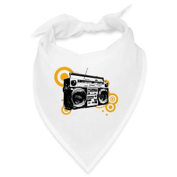 Boombox Retro Pop Art - Bandana - Weiß - Vorne