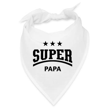 Super Papa (Papi / Vater / Vati / Vatertag / B) - Bandana - Weiß - Vorne