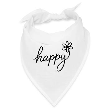 Fröhliches Handlettering mit Blume - Bandana - Weiß - Vorne