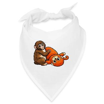 Kuscheliger Affe & Plüschorange Monkey Punch Baby  - Bandana - Weiß - Vorne