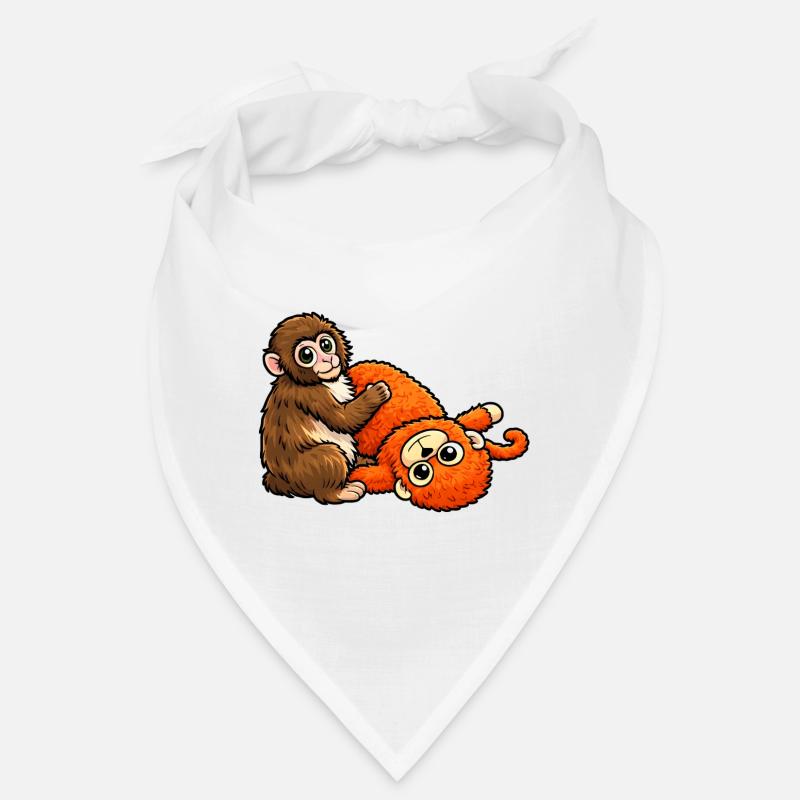 Cuddly Monkey & Plush Orange Monkey Punch Baby Bandana
