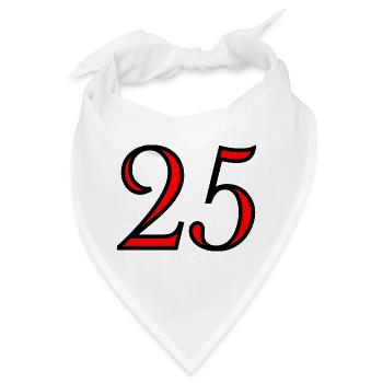 25. 25 JAHRE. 25. JUBILÄUM. 25 JAHRESJUBILÄUM. - Bandana - Weiß - Vorne