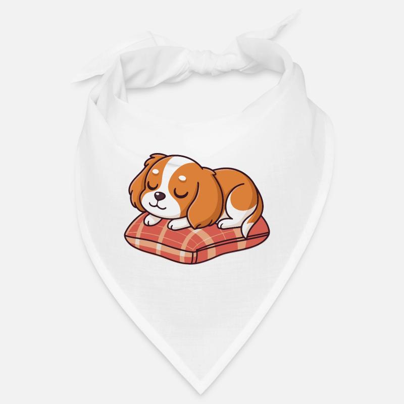 Sleeper Puppy on Plaid Cushion Bandana