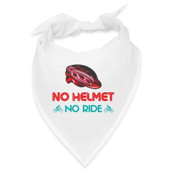 No Helmet No Ride Fahrrad-Motiv - Bandana - Weiß - Vorne