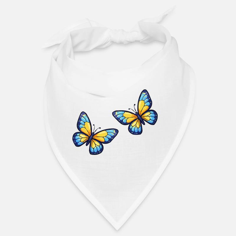 Blue Yellow Butterflies Pattern Bandana