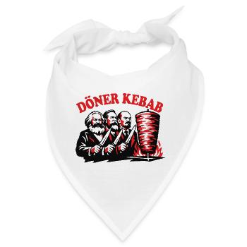 Döner Kebab - Marx, Engels, Lenin - Fast Food - Bandana - Weiß - Vorne