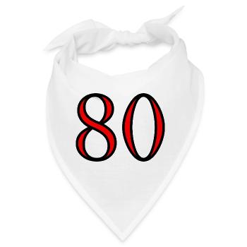 80. 80 JAHRE. 80. JUBILÄUM. 80-JAHRES-JUBILÄUM. - Bandana - Weiß - Vorne