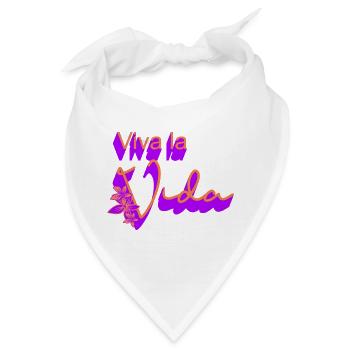 Auf das Leben Blumen-Design - Bandana - Weiß - Vorne