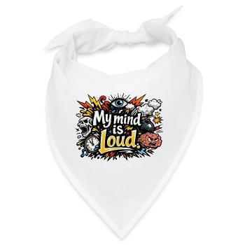 Mein Geist ist laut – lebendige abstrakte Typografie - Bandana - Weiß - Vorne