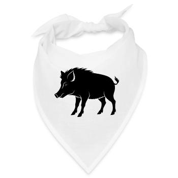 Wildschwein - Bandana - Weiß - Vorne