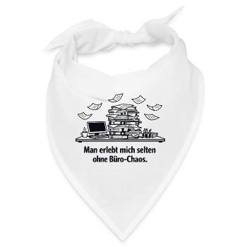 Büro-Chaos am Schreibtisch - Bandana - Weiß - Vorne