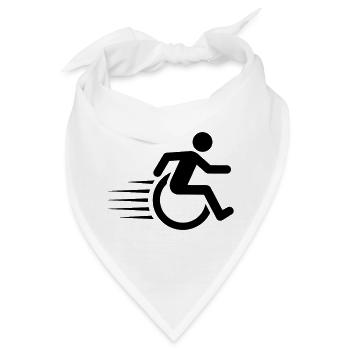 Rollstuhlfahrer unterwegs # - Bandana - Weiß - Vorne
