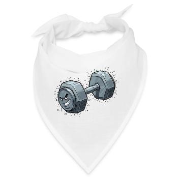 Wütende Hantel Cartoon - Bandana - Weiß - Vorne