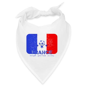 Frankreich Fahne mit Fußball Fußballteam Trikot - Bandana - Weiß - Vorne