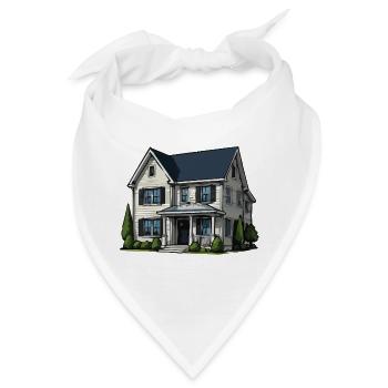 Charmantes Vorstadthaus Illustration - Bandana - Weiß - Vorne