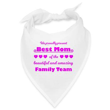 Best Mom Team – Familienfreude Pink - Bandana - Weiß - Vorne
