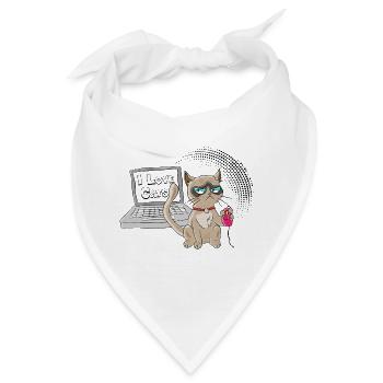 Lustige Katzen-Computer-Desktop-Maus - Bandana - Weiß - Vorne