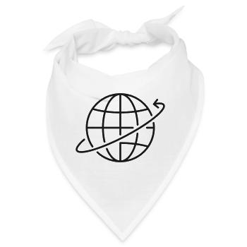Global Network Line Icon Weltweite Verbindung Symb - Bandana - Weiß - Vorne