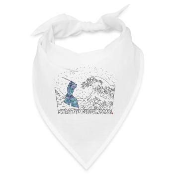 Wellen kommen weiter Kamae weibliche Frau Aikido Iaido - Bandana - Weiß - Vorne
