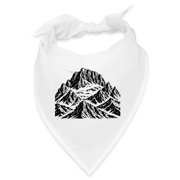 Zugspitze Grafik in Schwarz – Minimalistisches - Bandana - Weiß - Vorne