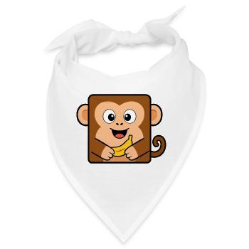 Affe - Bandana - Weiß - Vorne