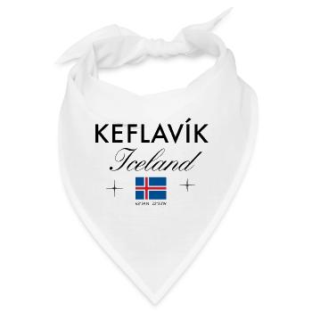 Keflavík Island Koordinaten Reise Souvenir - Bandana - Weiß - Vorne