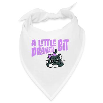 Little Bit Dramatic Drama Queen Mittelfinger Katze - Bandana - Weiß - Vorne