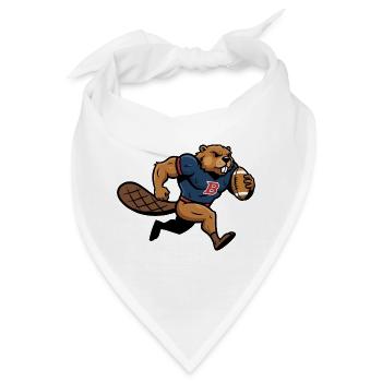 Lustiger Biber als American Football Spieler - Bandana - Weiß - Vorne
