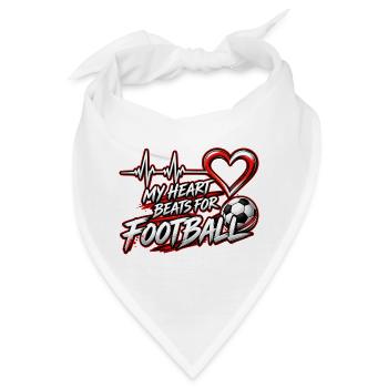 Herzschlag fürs Fußball - Bandana - Weiß - Vorne