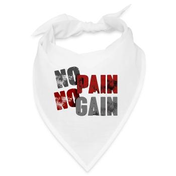 No Pan No Gain Distressed Typografie - Bandana - Weiß - Vorne