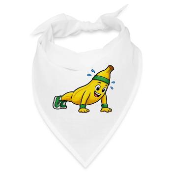 Fitness Banane Cartoon - Bandana - Weiß - Vorne