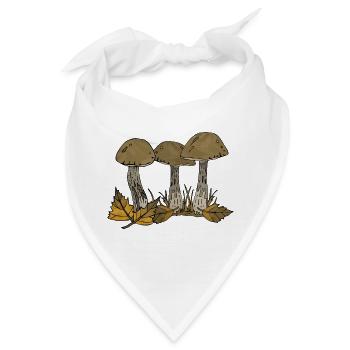 Pilze - Bandana - Weiß - Vorne