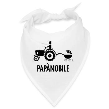 Papàmobile (Traktor und Personenwagen / schwarz) - Bandana - Weiß - Vorne