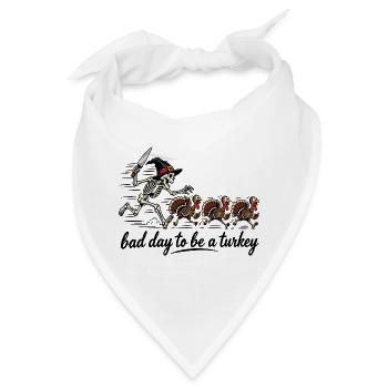 Schlechter Tag, um ein Truthahn zu sein Lustiges Thanksgiving-Hallowee - Bandana - Weiß - Vorne